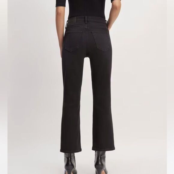 New Everlane The Kick Crop Straight Flare Jeans in Black Size 27 - Picture 2 of 11